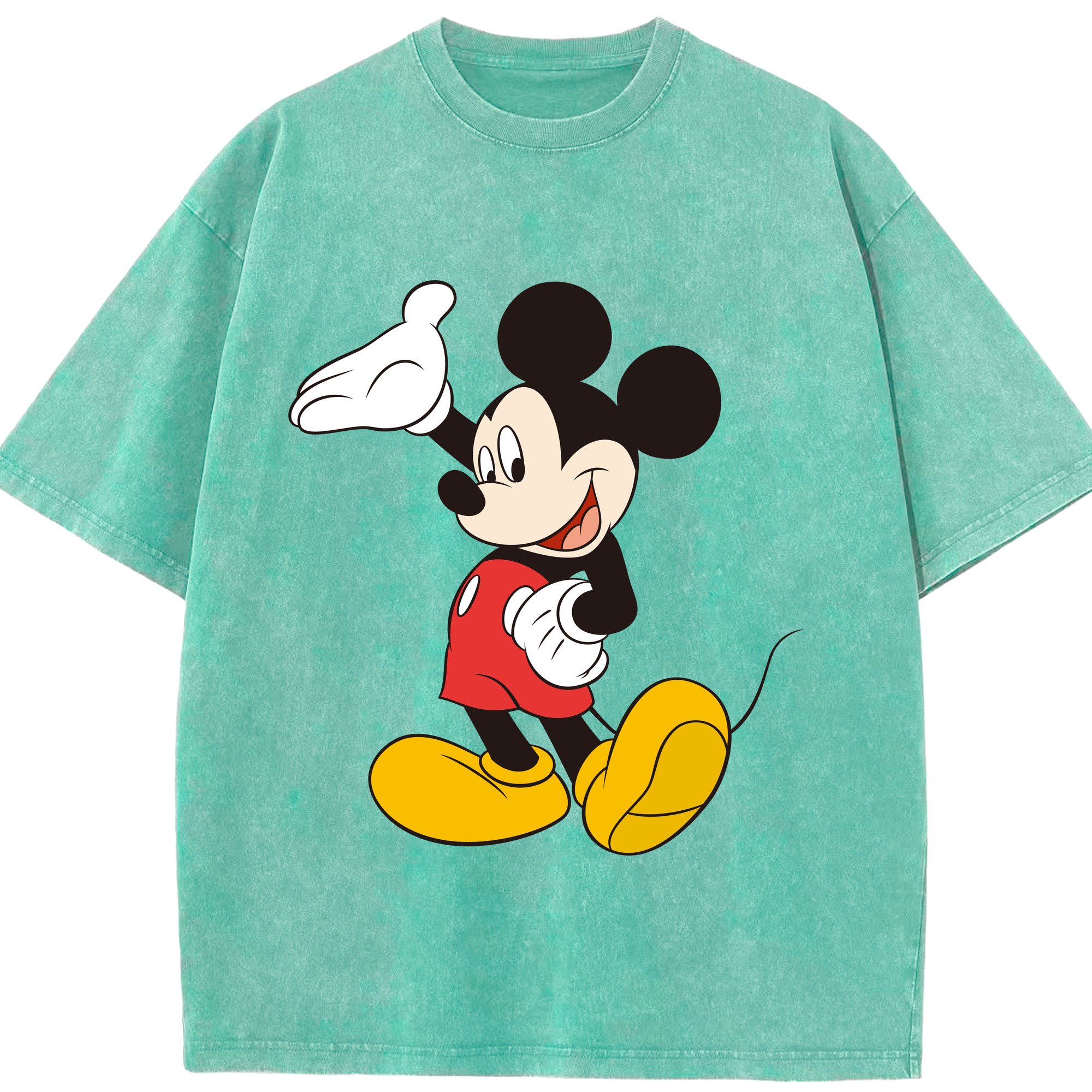 （画像用） ミッキーマウス Mickey Mouse 綿100% ヴィンテージ風 半袖Tシャツ（フロントプリント）